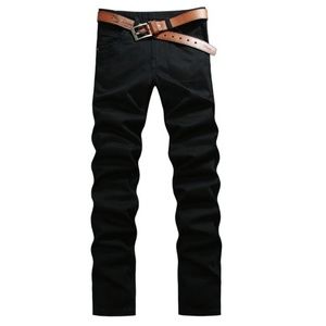 NEW Men’s DENYBLOOD Jeans Size 32 HipHop Long Fashion Jeans Skinny Pants (Black)